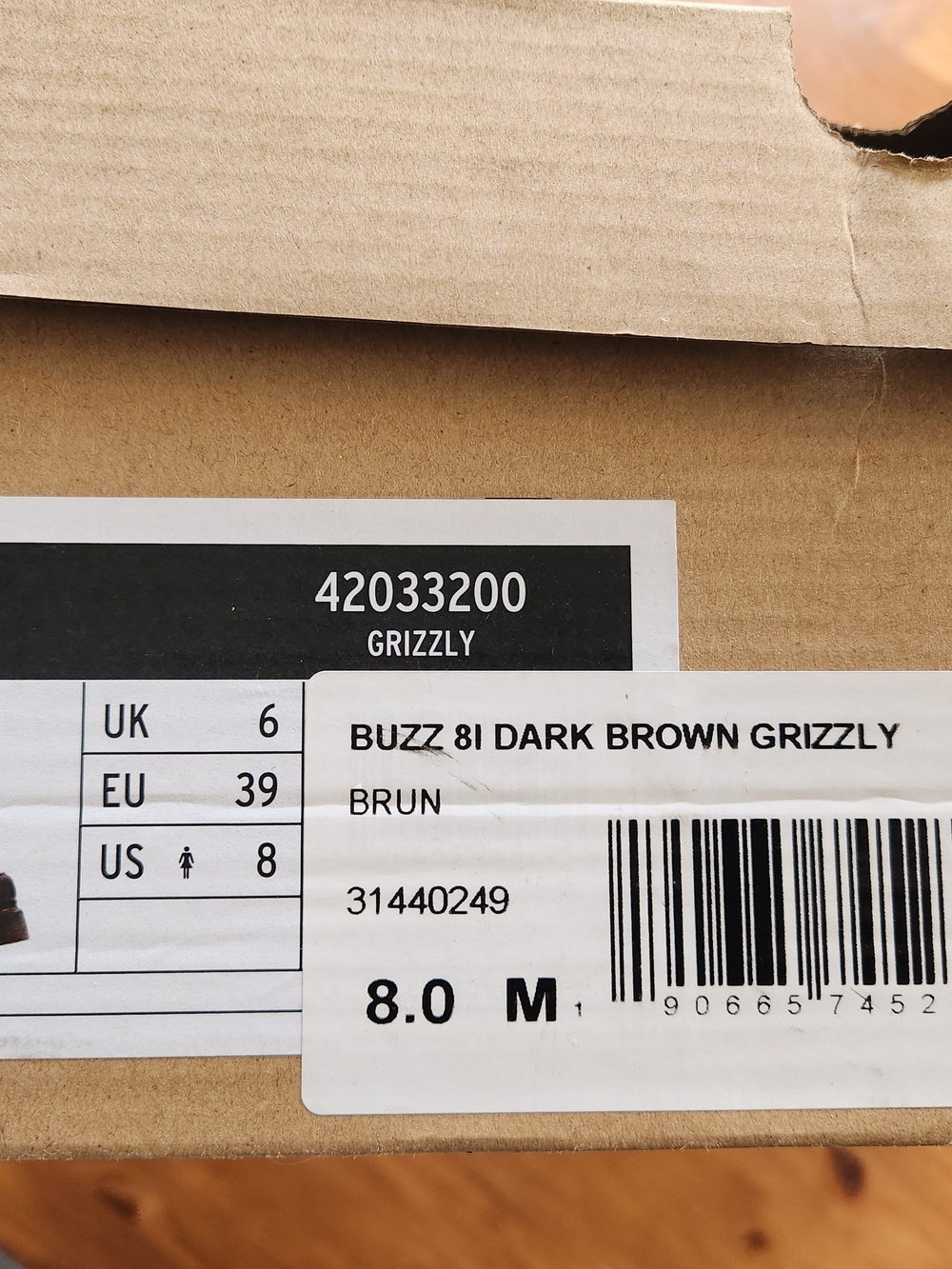 Women's US 8 Platform Dr. Martens Buzz 8I Dark Brown Grizzly - Picture 4 of 5